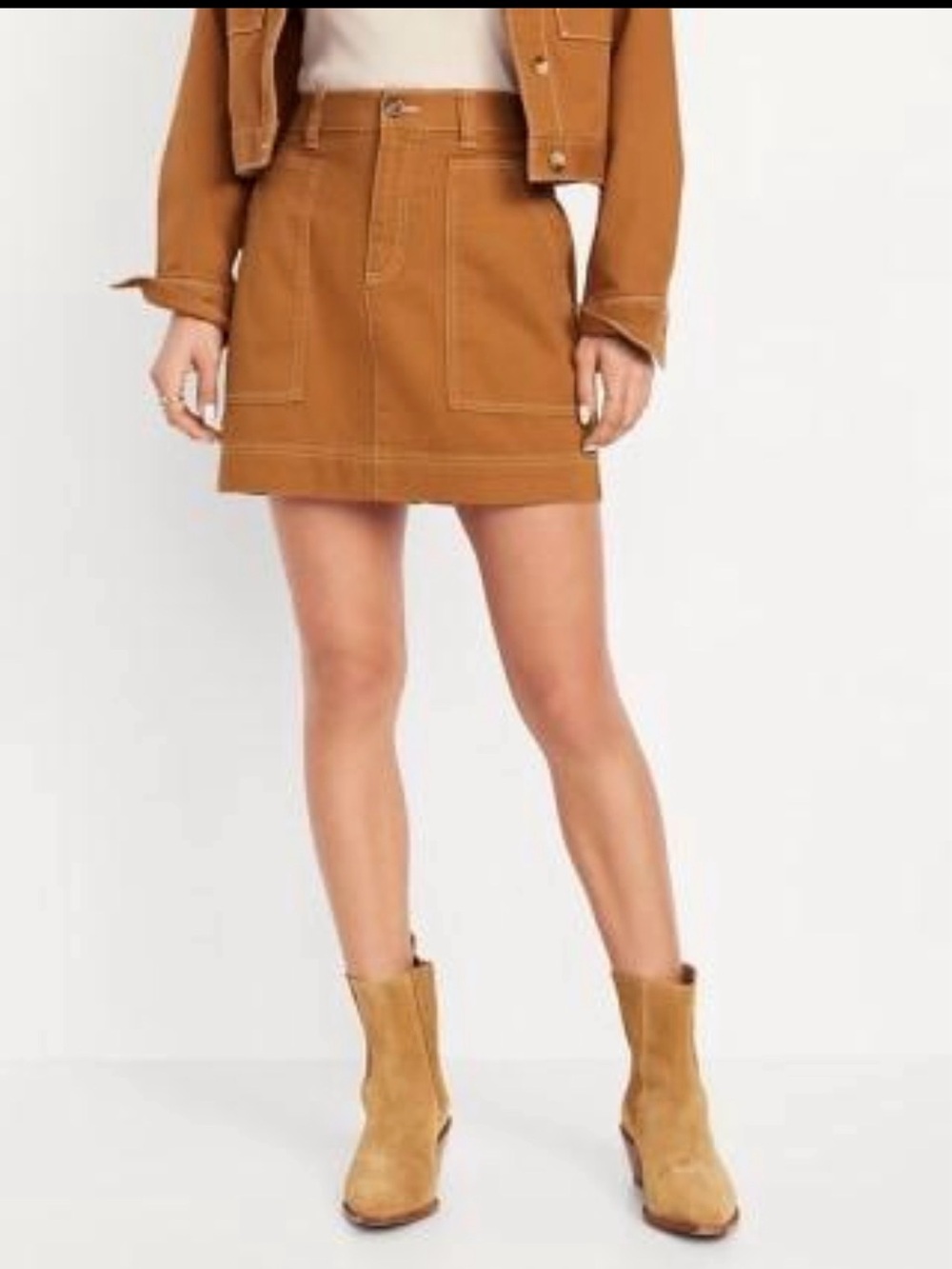 Old Navy Rust-Orange Utility Mini Skirt